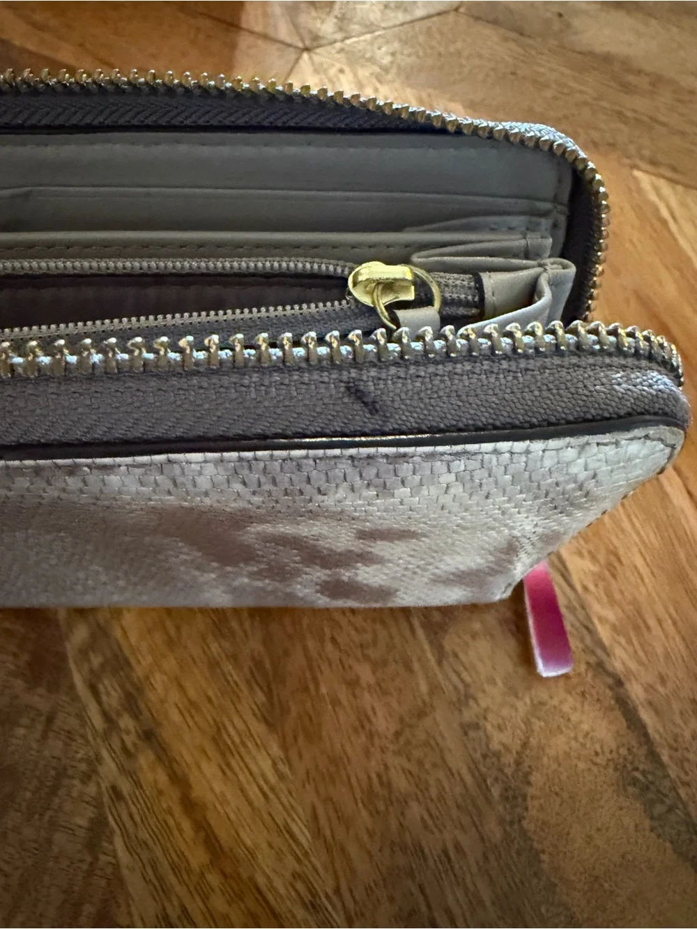 Coach Silver Grat Snake-Print Zip Wallet